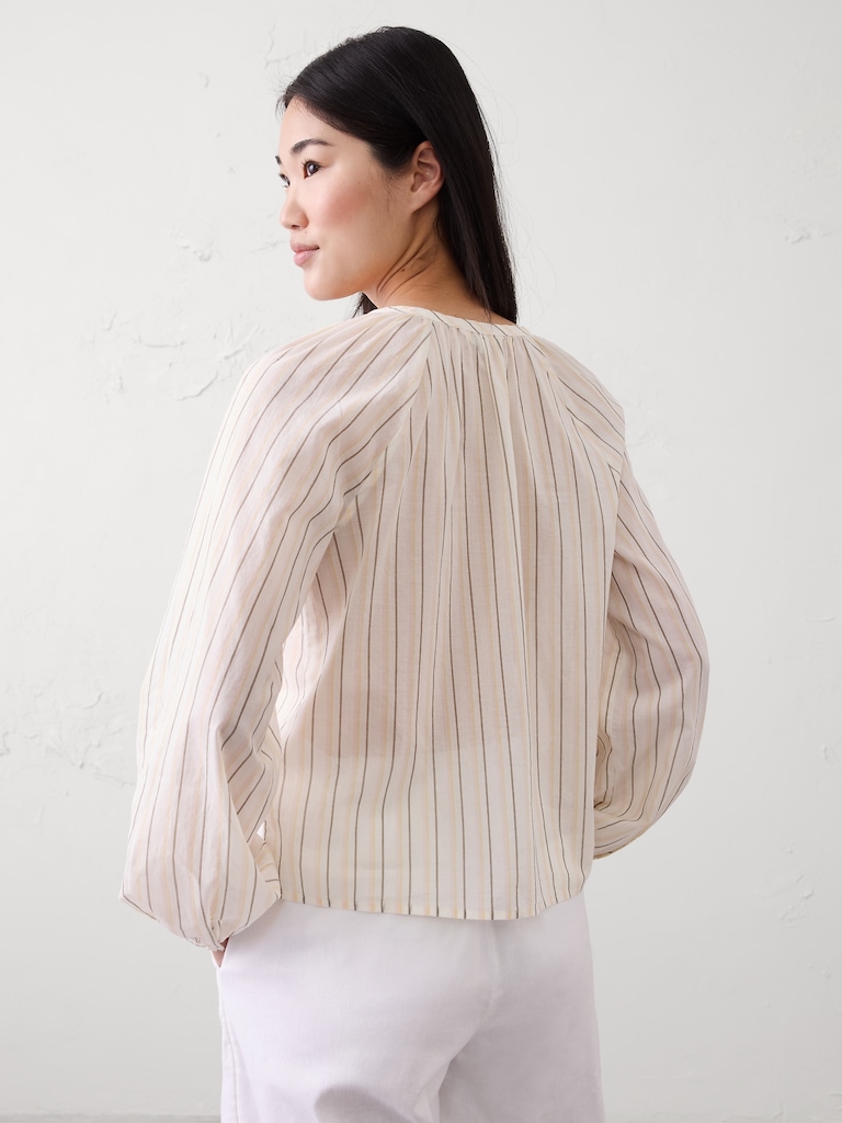 Voile Puff-Sleeve Shirt