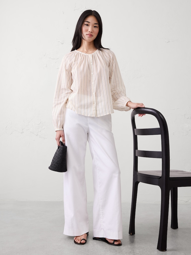 Voile Puff-Sleeve Shirt