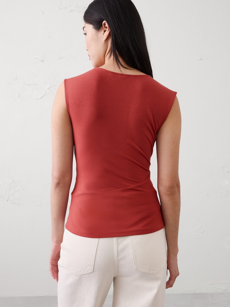Jersey Draped Asymmetrical Top
