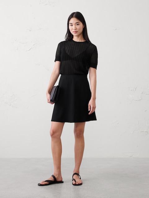 knee length dresses for ladies Cute Allure Knit Pleated Mini Skirt main image 0