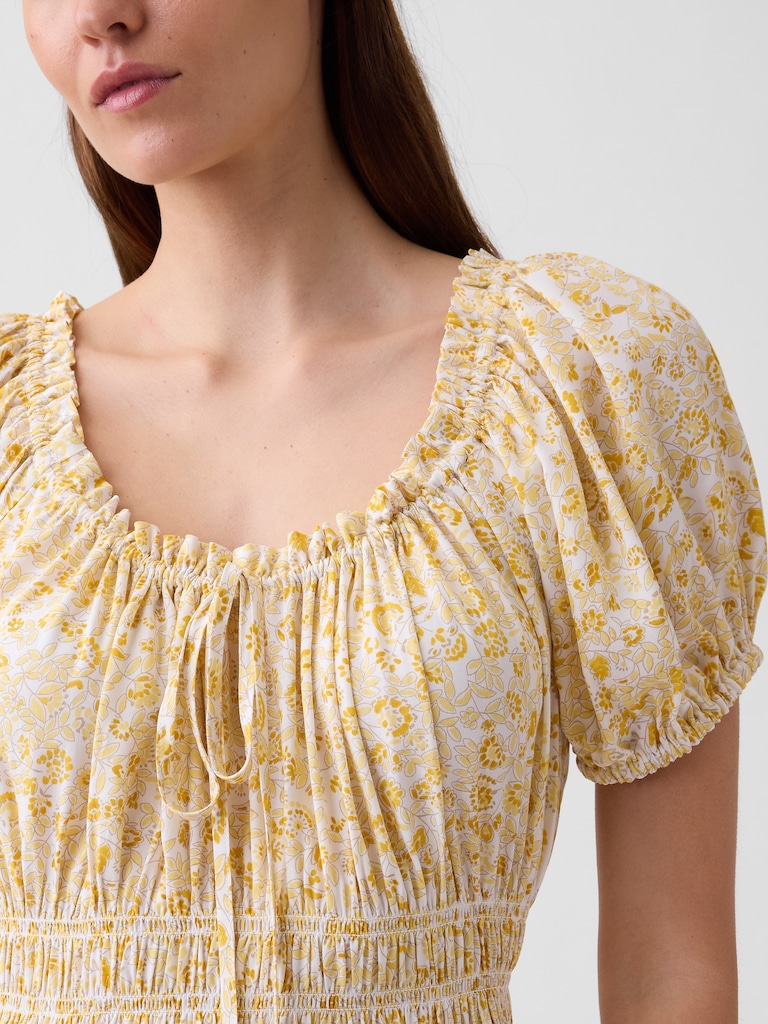 Puff Sleeve Maxi Dress