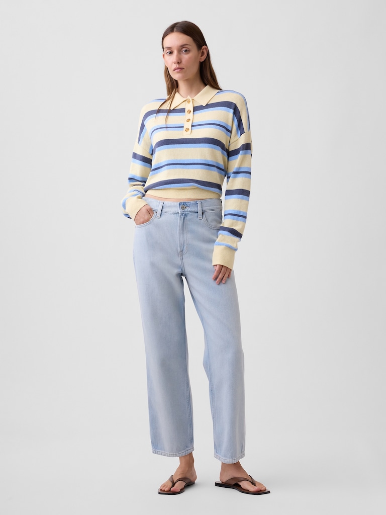 Low Slung SuperSoft Relaxed Straight Crop Jeans