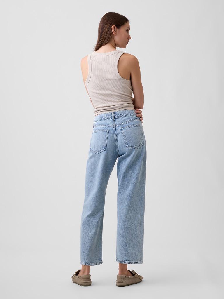 Low Slung SuperSoft Relaxed Straight Crop Jeans
