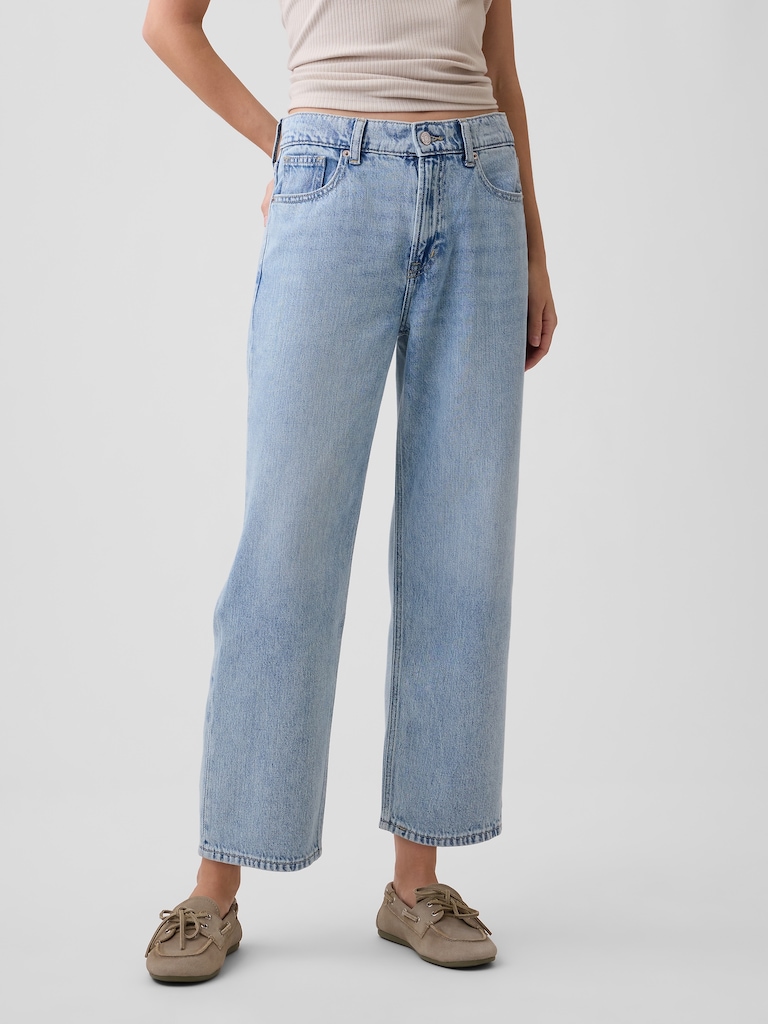 Low Slung SuperSoft Relaxed Straight Crop Jeans