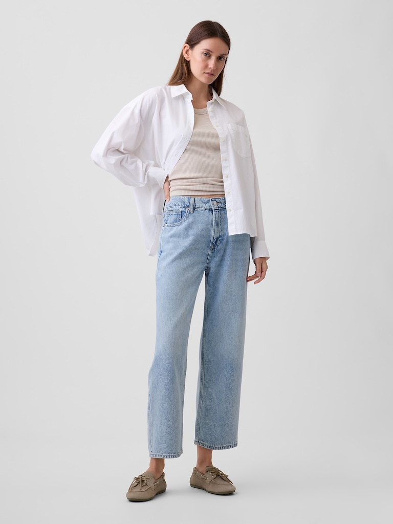 Low Slung SuperSoft Relaxed Straight Crop Jeans