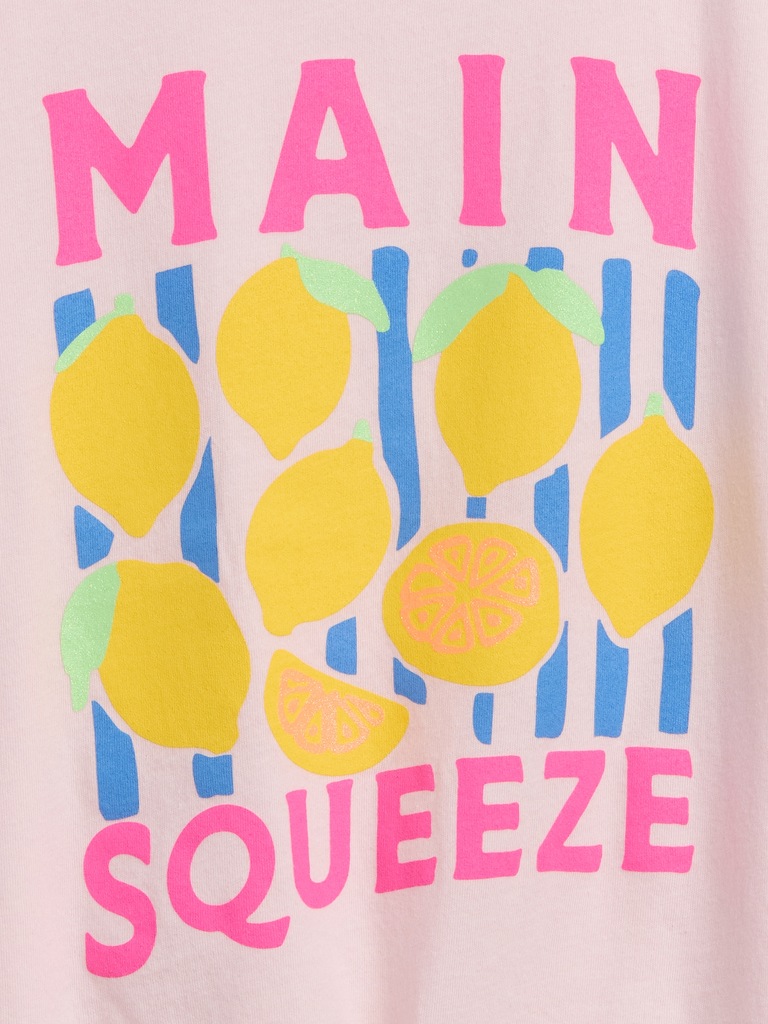 Kids Oversized Knot-Tie Graphic T-Shirt