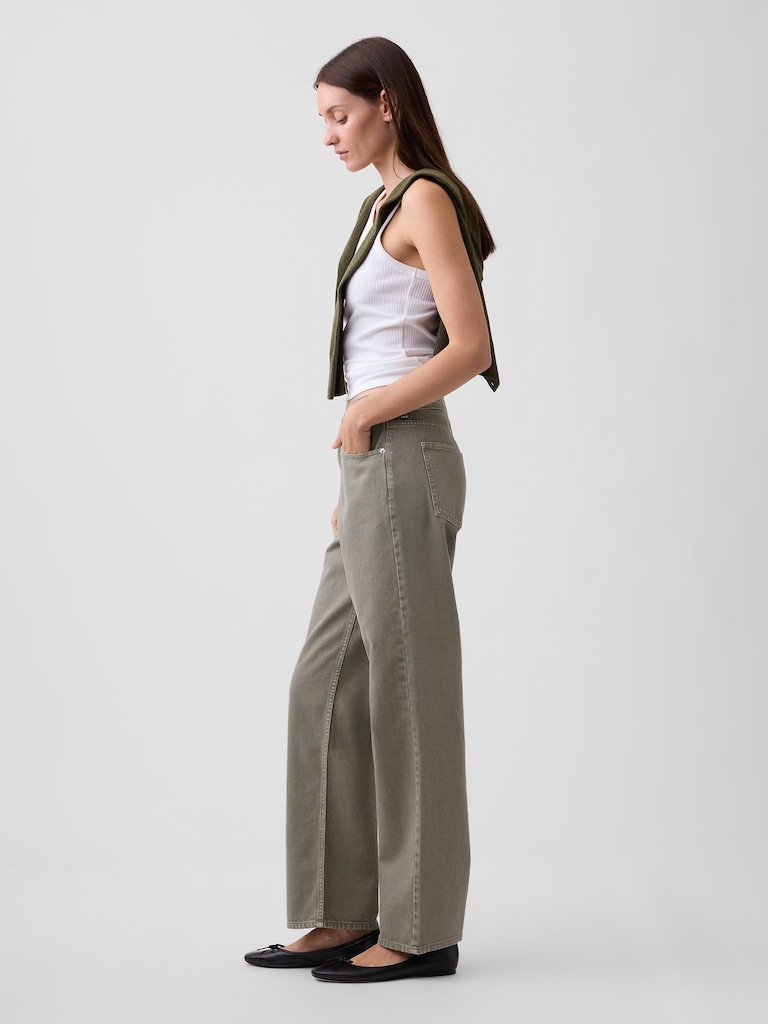 Low Slung Relaxed Straight Crop Jeans