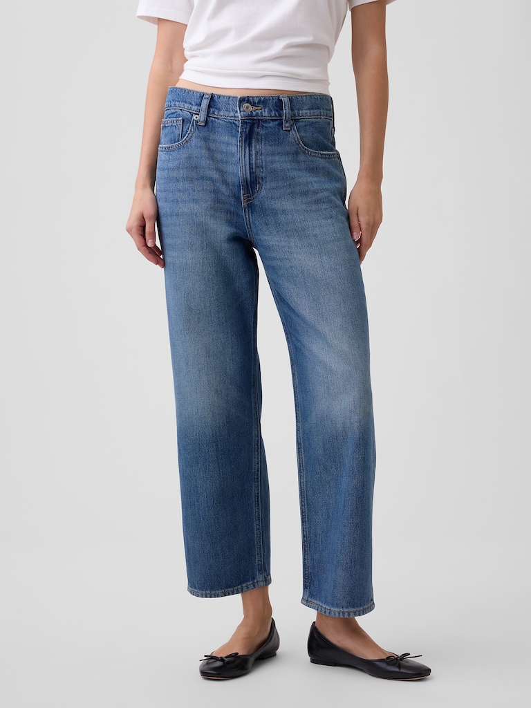 Low Slung SuperSoft Relaxed Straight Crop Jeans