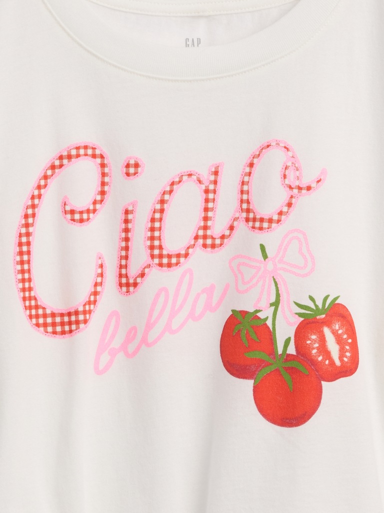 Kids Oversized Knot-Tie Graphic T-Shirt