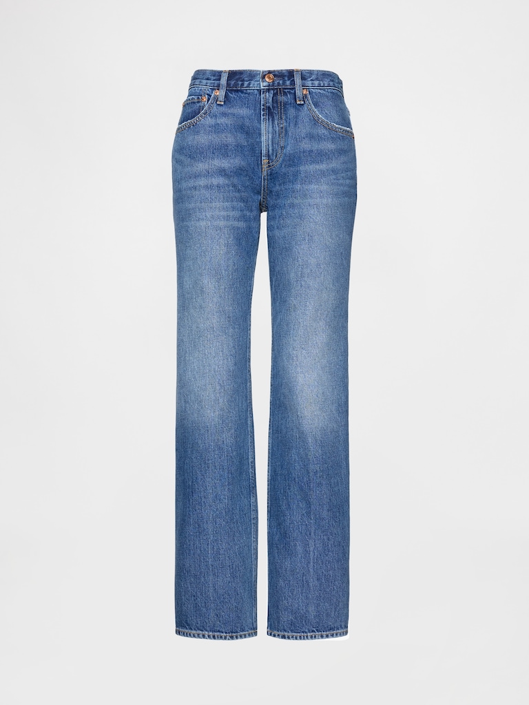Mid Rise Rigid Relaxed Straight Jeans