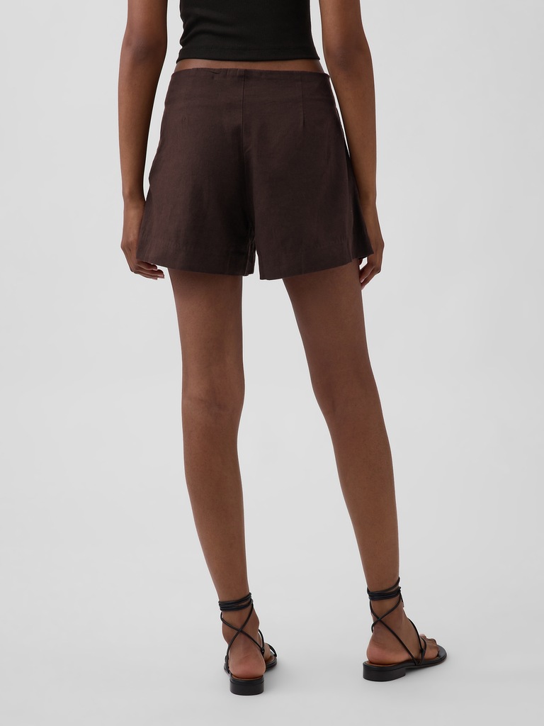 4" Mid Rise Linen-Blend Shorts