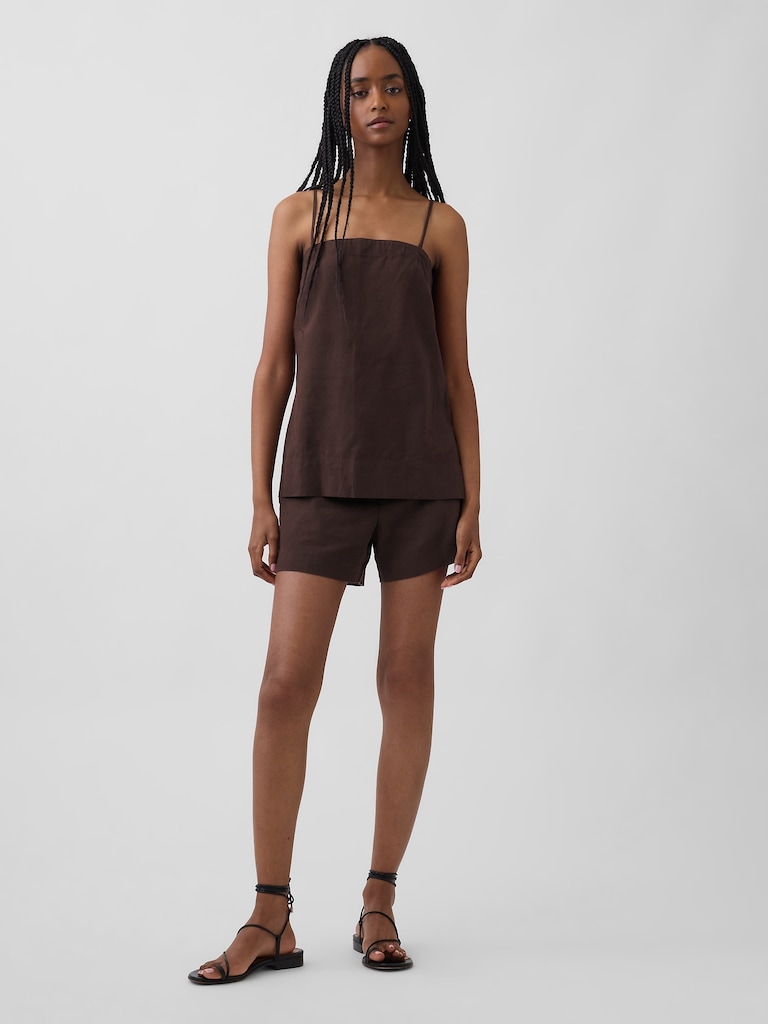 4" Mid Rise Linen-Blend Shorts