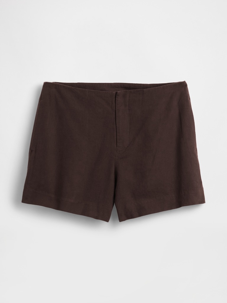 4" Mid Rise Linen-Blend Shorts