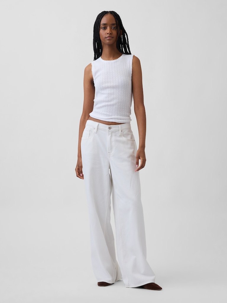 Pointelle Shell Tank Top