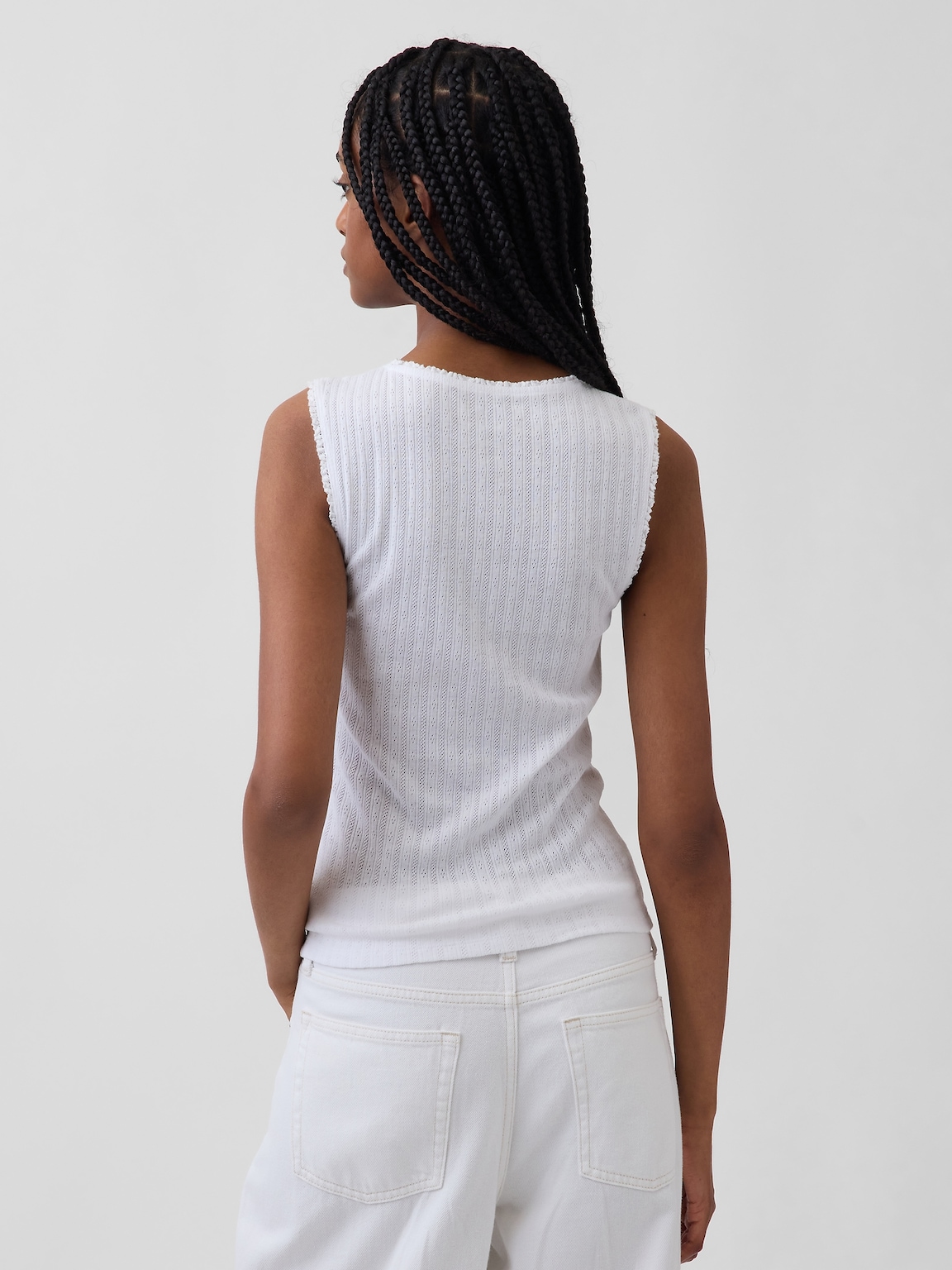 Pointelle Shell Tank Top