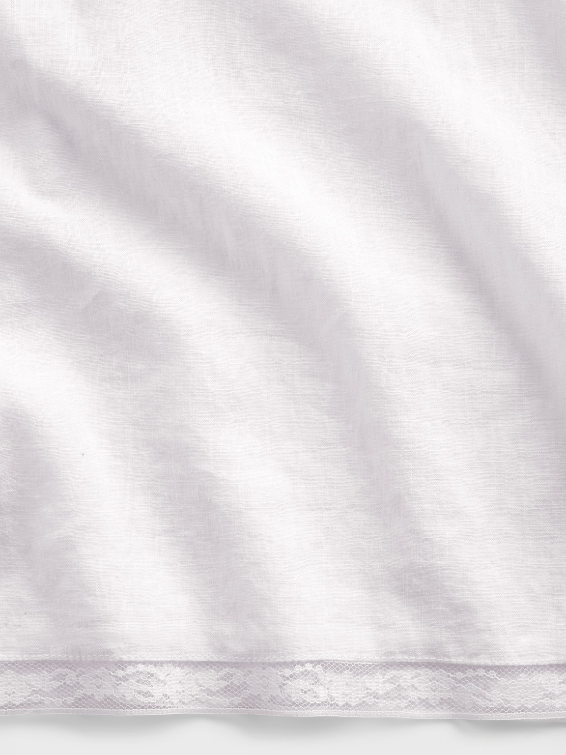 Linen-Blend Lace-Hem PJ Pants