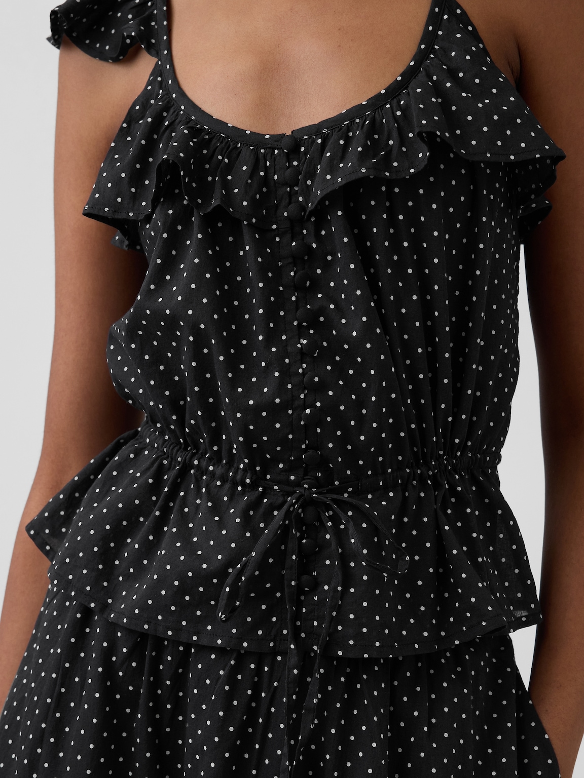 Flutter-Sleeve Tie-Waist Top
