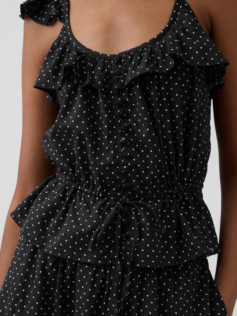 Haut à manches flottantes à taille à nouer