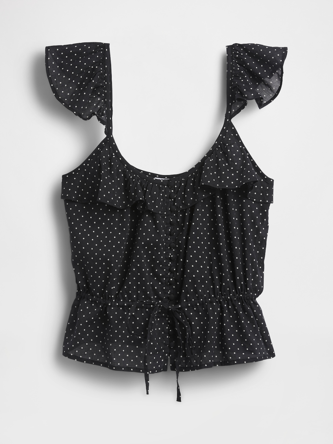 Flutter-Sleeve Tie-Waist Top