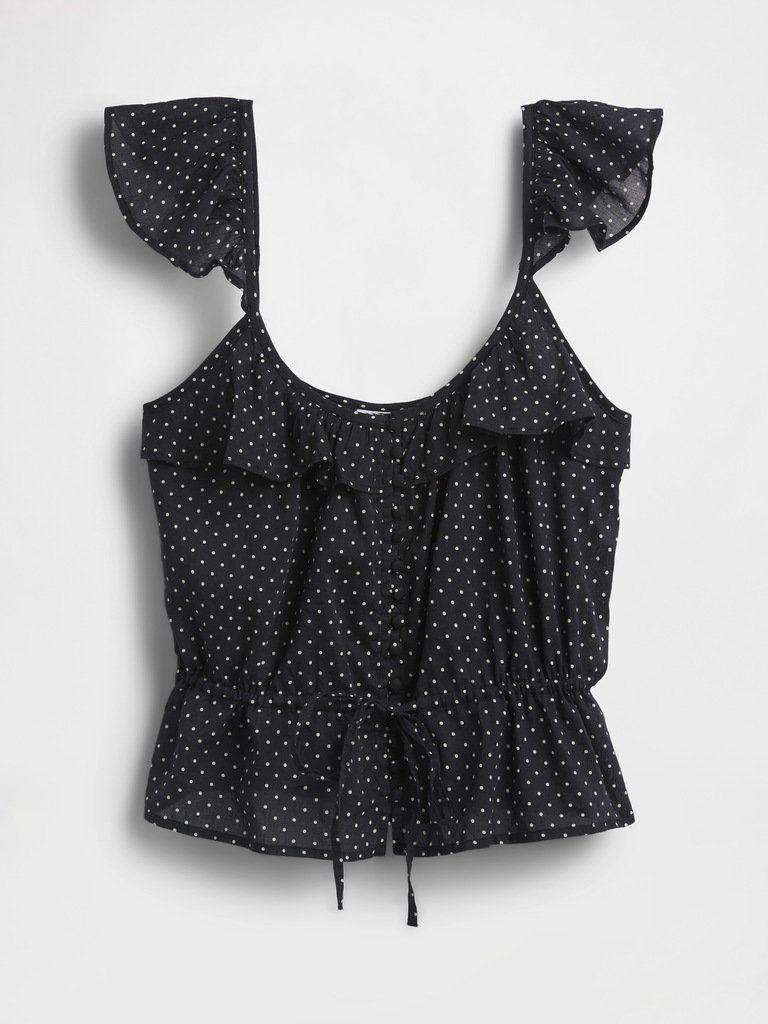 Haut à manches flottantes à taille à nouer