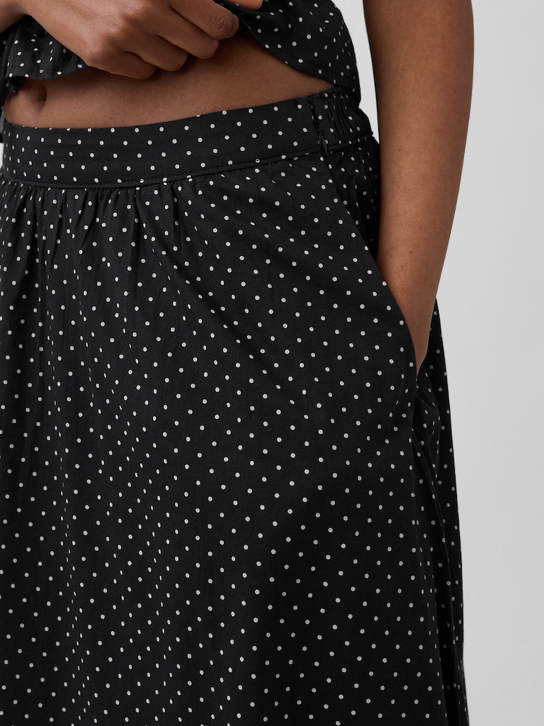 Dotted Voile Maxi Skirt