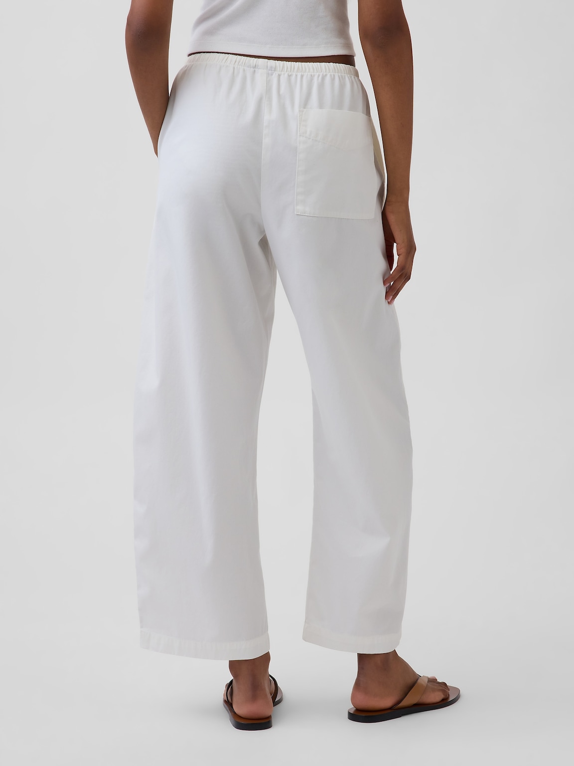 Poplin Easy Barrel Pants