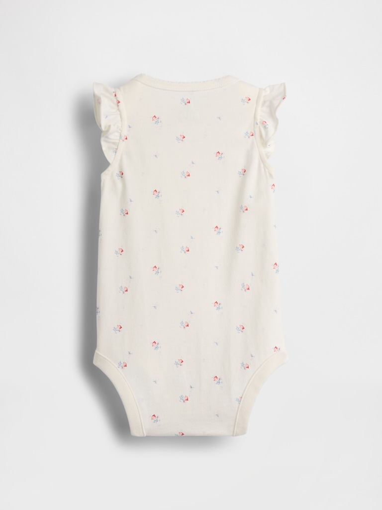 Baby First Favorites Organic Cotton Flutter-Sleeve Bodysuit