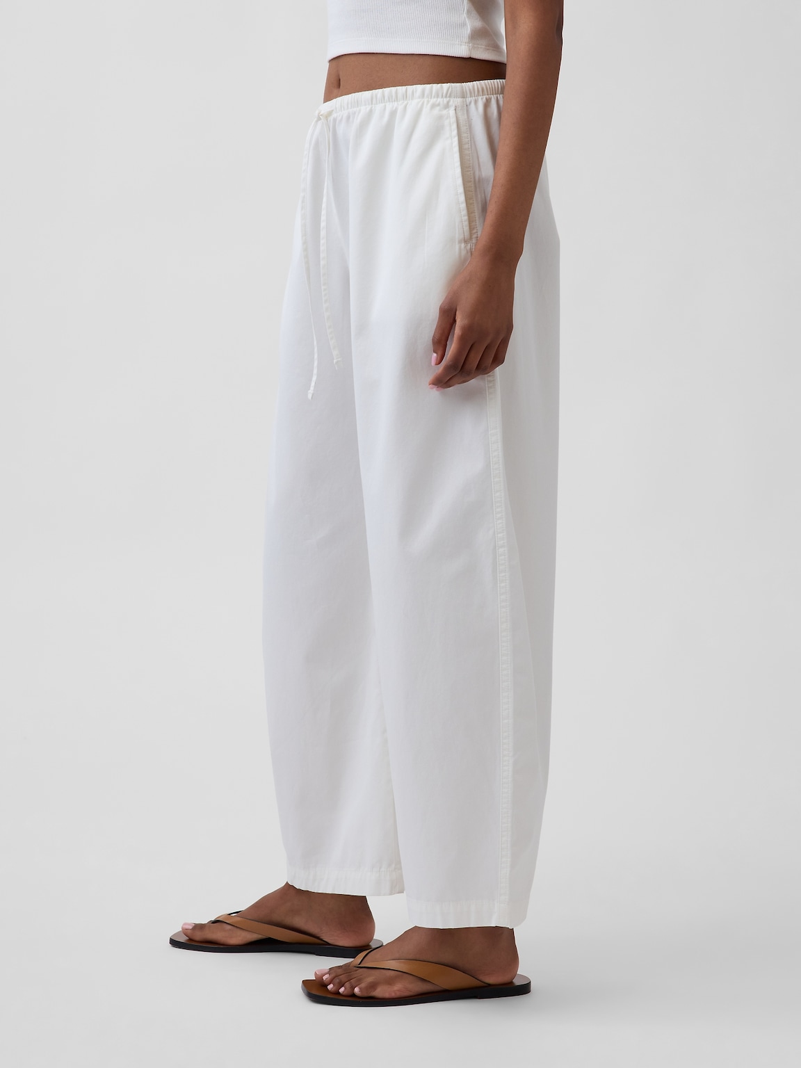 Poplin Easy Barrel Pants
