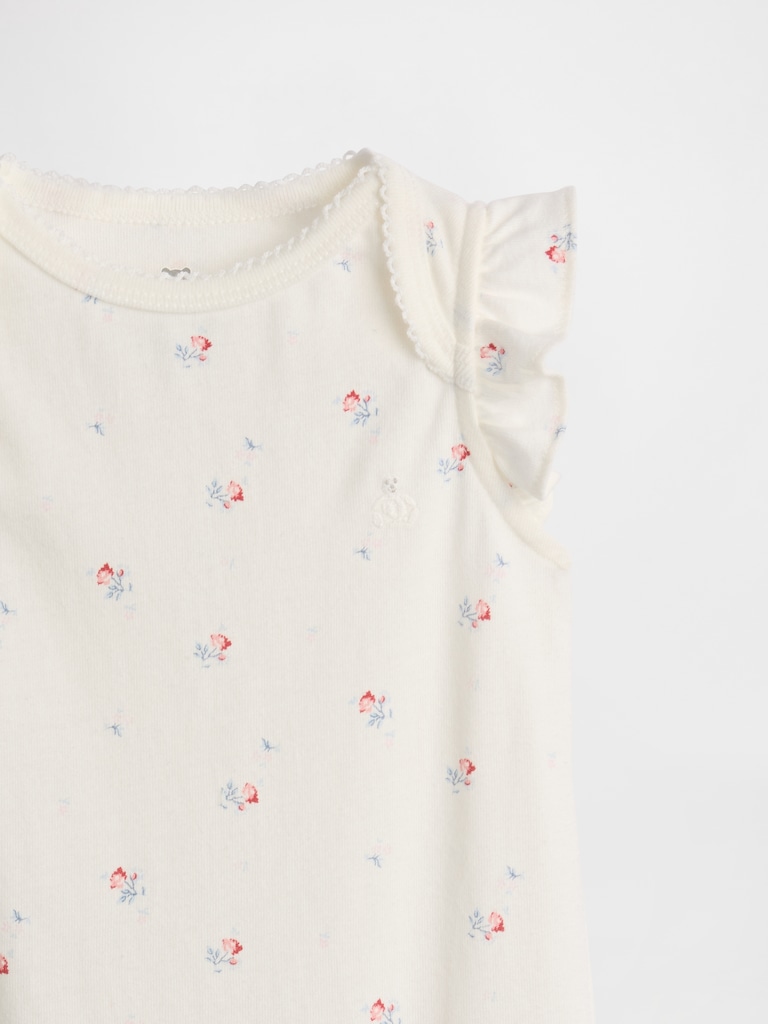 Baby First Favorites Organic Cotton Flutter-Sleeve Bodysuit