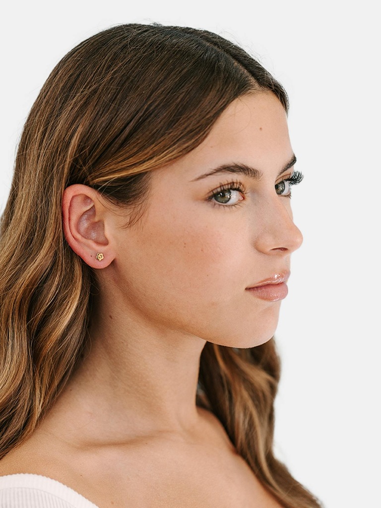 Pierced Co Tiny Classic Flower Screwback Earrings