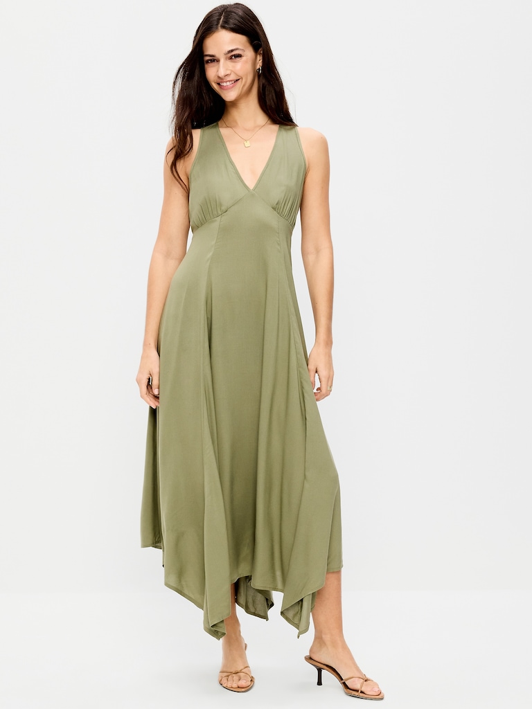 Handkerchief Hem Midi Dress