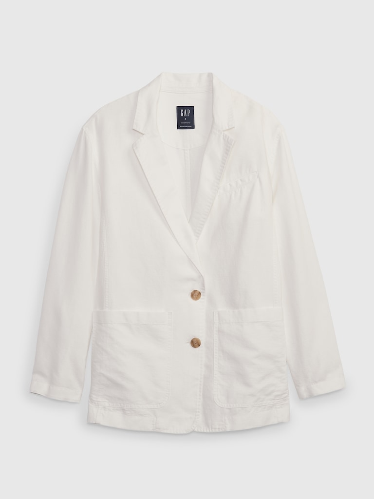 Linen-Cotton Oversized Blazer