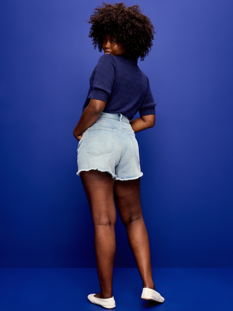 Curvy High-Waisted OG Jean Cut-Off Shorts -- 4-inch inseam