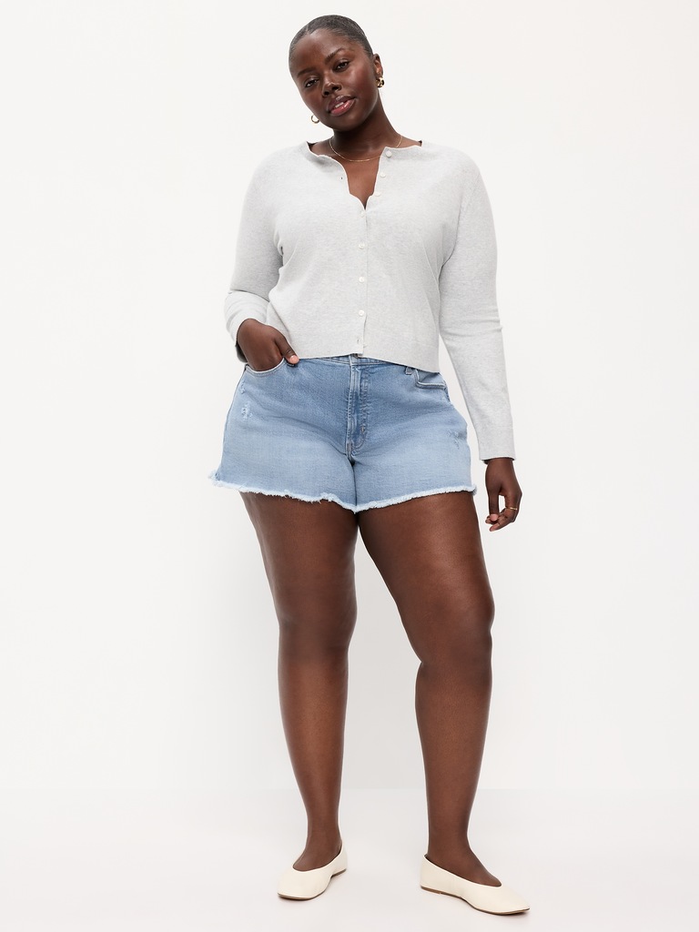 Curvy High-Waisted OG Jean Cut-Off Shorts -- 4-inch inseam