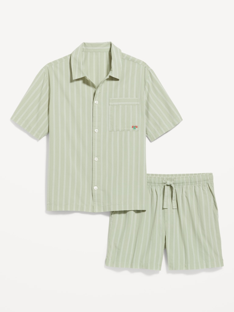 Poplin Pajama Shorts Set