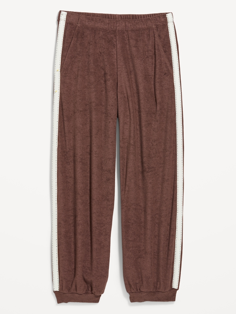 Mid-Rise Terry Cloth Harem Pants