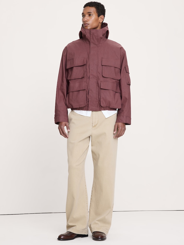 Hemp-Blend Hooded Field Jacket