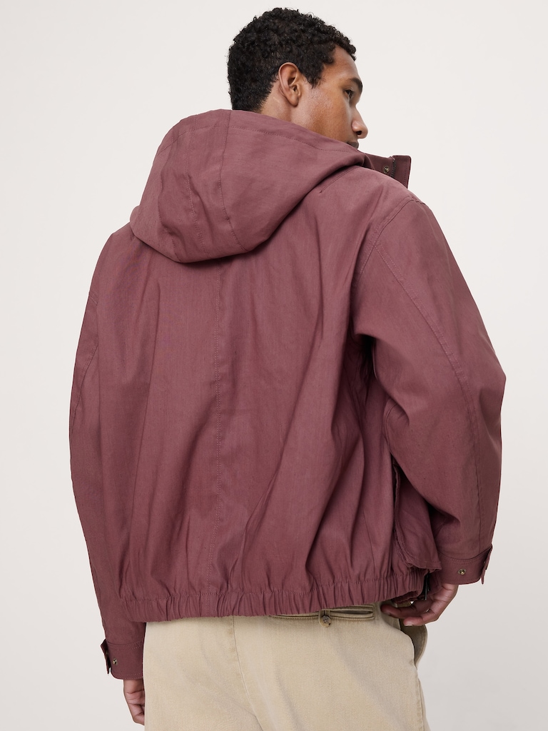 Hemp-Blend Hooded Field Jacket