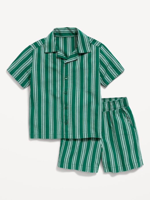 Short Short-Sleeve Striped Poplin Shirt and Shorts Set for Toddler Boys on clearance at Old Navy — 57% off