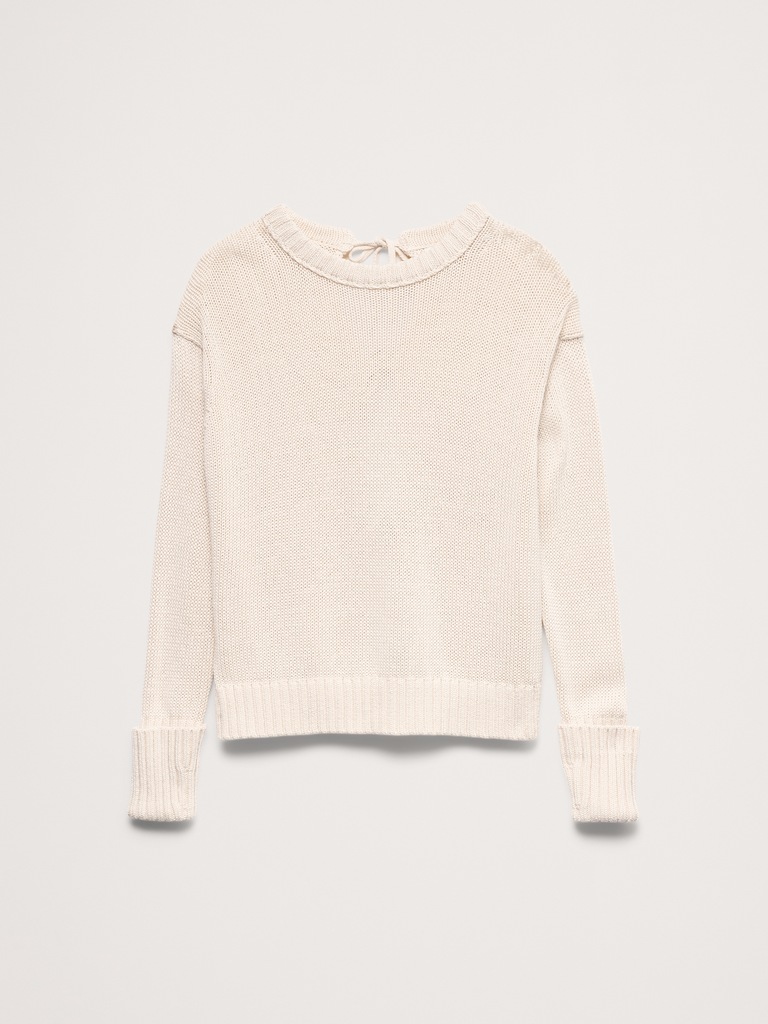 Cotton Tie-Back Sweater