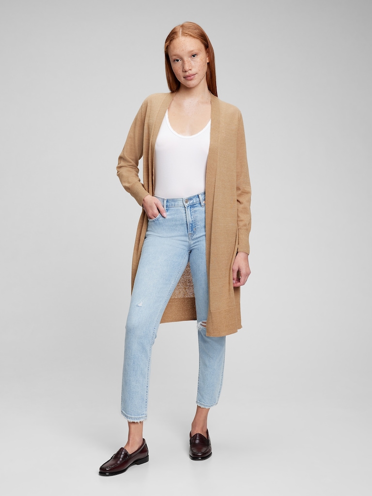 Linen Blend Duster Cardigan