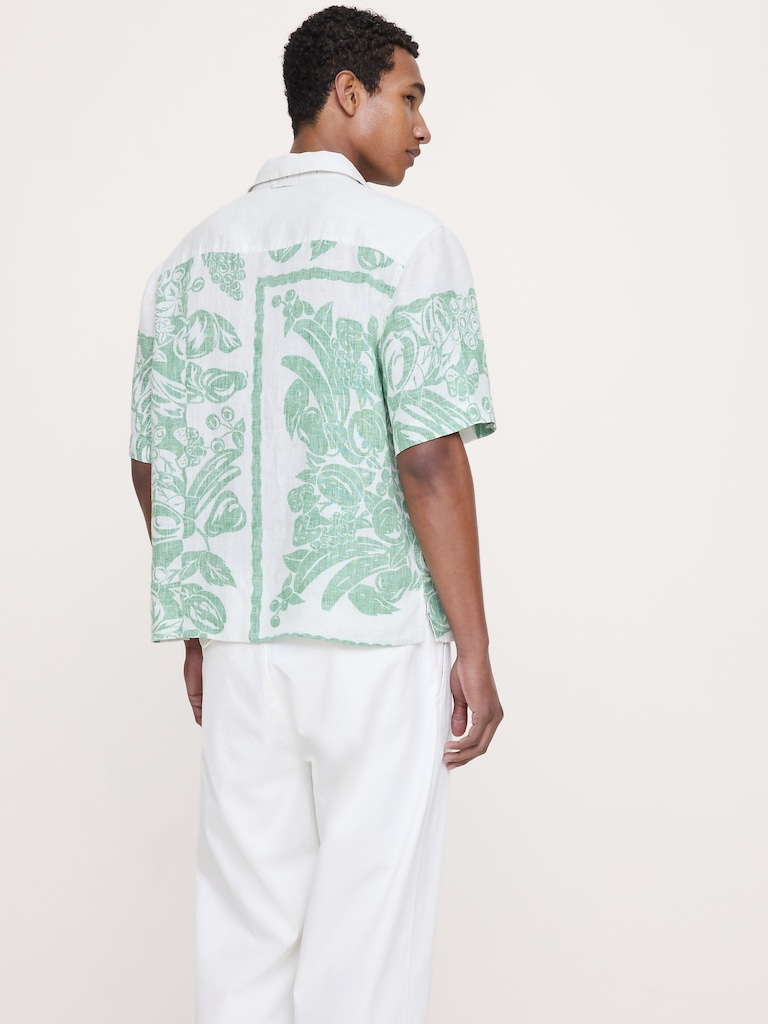 Relaxed-Fit Printed Linen Resort Shirt
