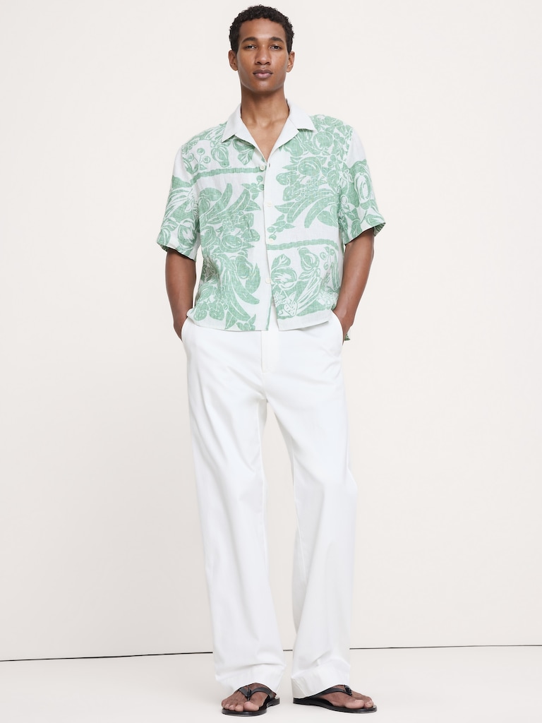 Relaxed-Fit Printed Linen Resort Shirt