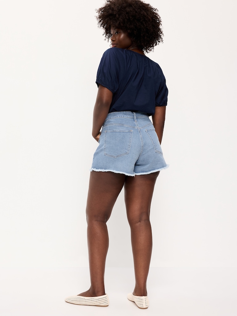 Curvy High-Waisted OG Jean Cut-Off Shorts -- 4-inch inseam
