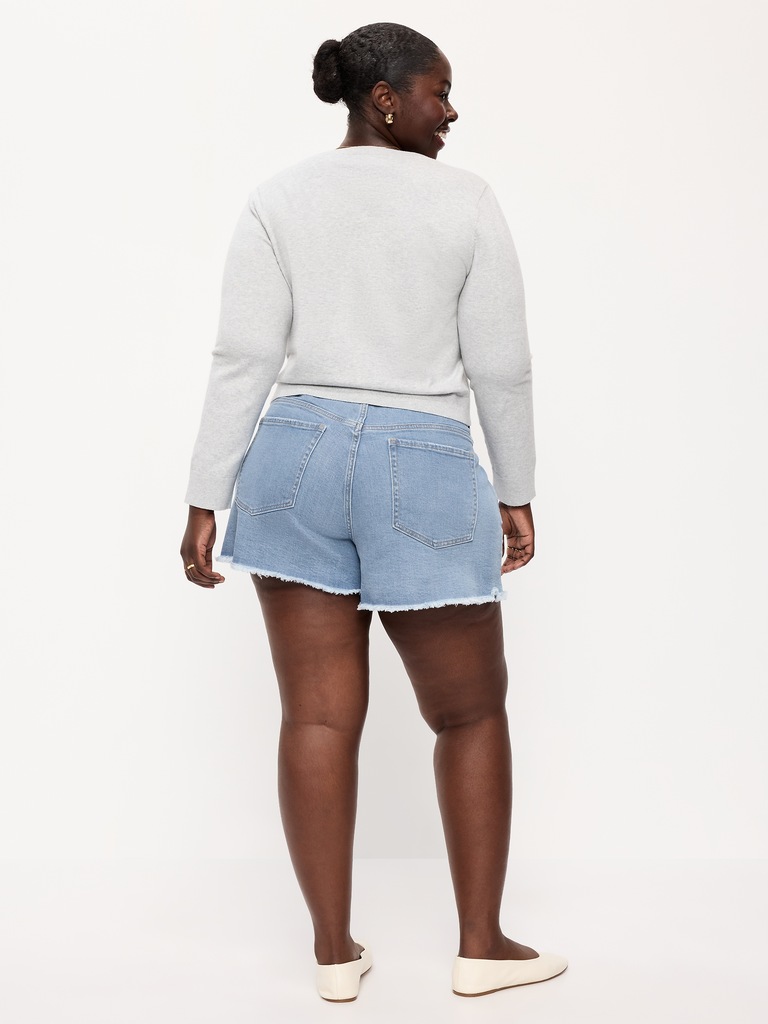 Curvy High-Waisted OG Jean Cut-Off Shorts -- 4-inch inseam
