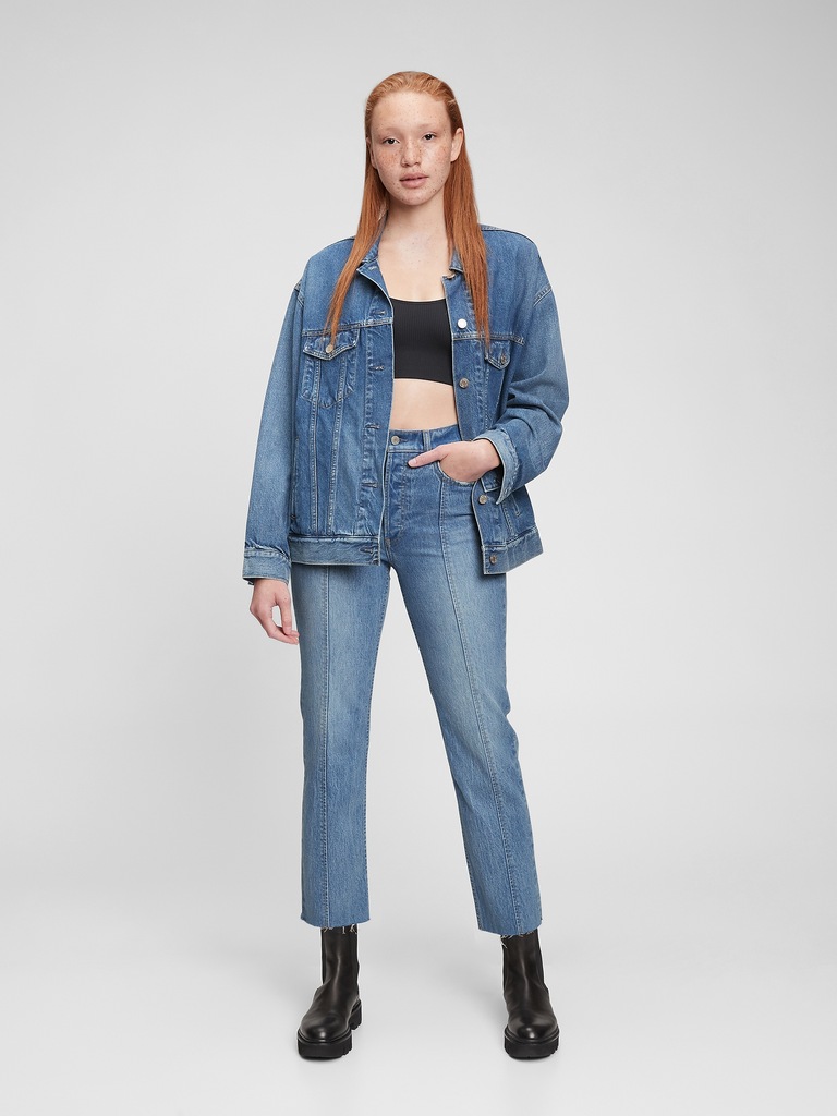 High Rise Cheeky Straight Jeans