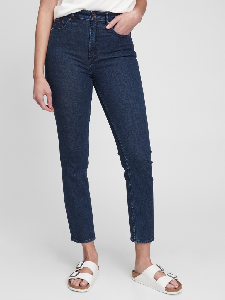 Sky High Rise Vintage Slim Jeans with Washwell