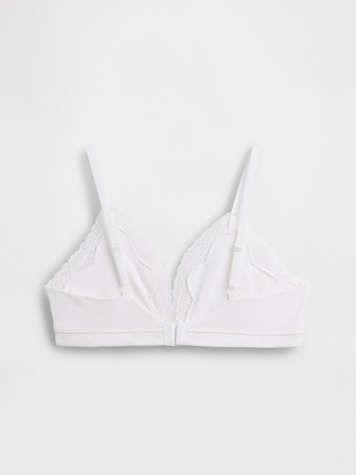 Organic Stretch Cotton Lace-Trim Triangle Bra