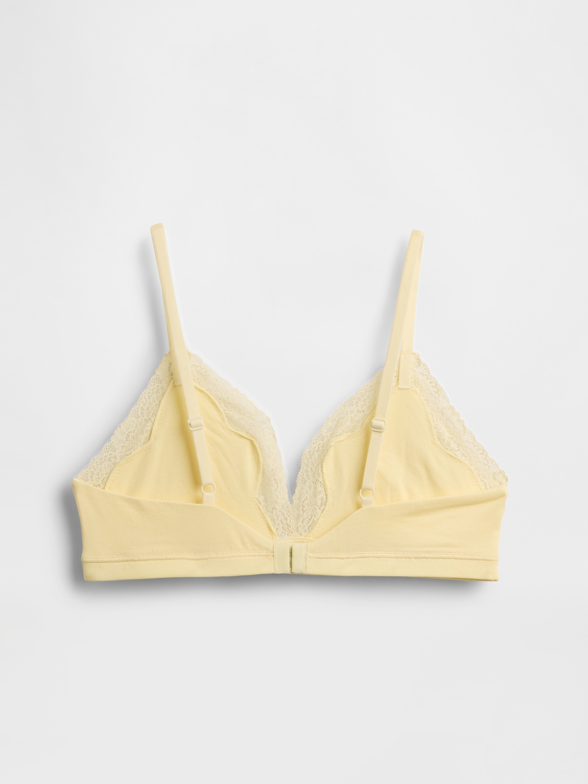 Organic Stretch Cotton Lace-Trim Triangle Bra