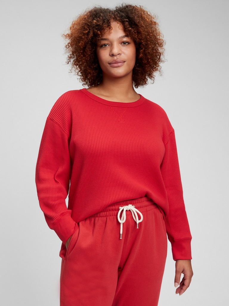 Slouchy Waffle-Knit T-Shirt